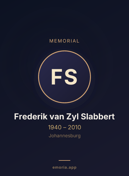 Memorial portrait of Frederik van Zyl Slabbert