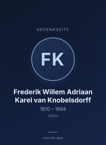 Gedenkportrait von Frederik Willem Adriaan Karel van Knobelsdorff