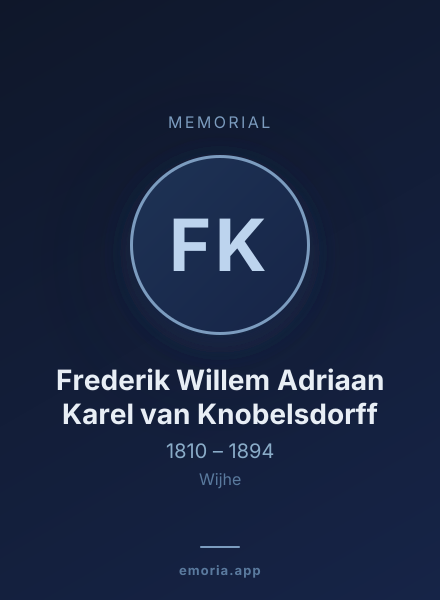 Memorial portrait of Frederik Willem Adriaan Karel van Knobelsdorff