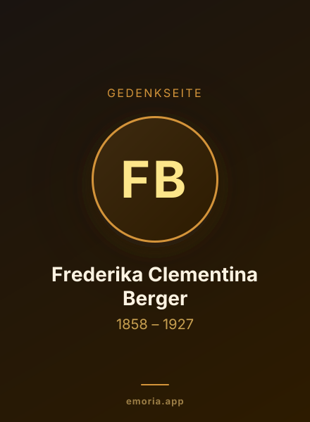 Gedenkportrait von Frederika Clementina Berger