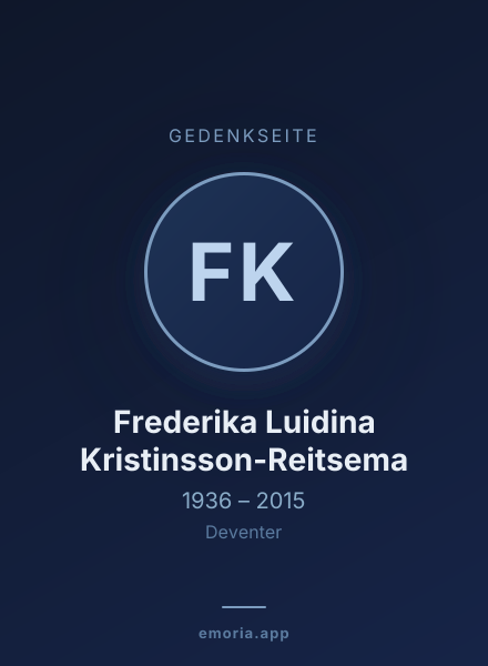 Gedenkportrait von Frederika Luidina Kristinsson-Reitsema