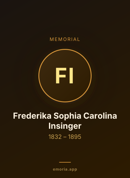 Memorial portrait of Frederika Sophia Carolina Insinger