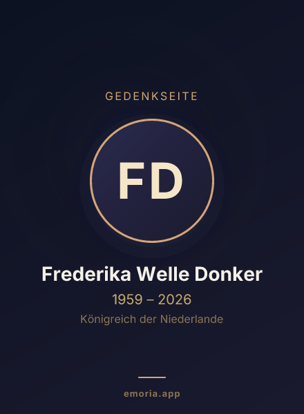 Gedenkportrait von Frederika Welle Donker