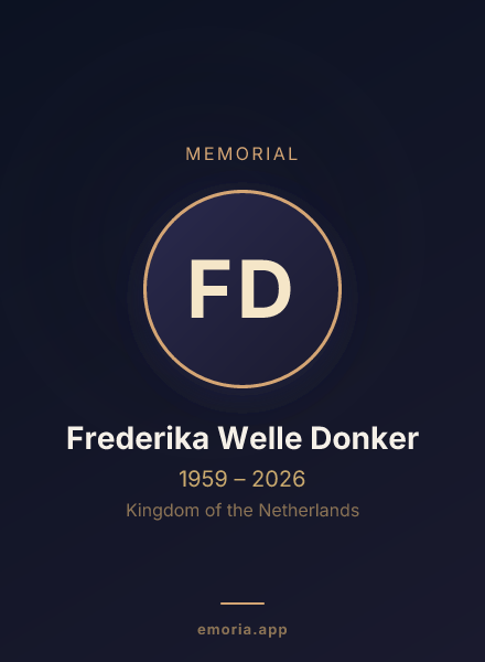Memorial portrait of Frederika Welle Donker