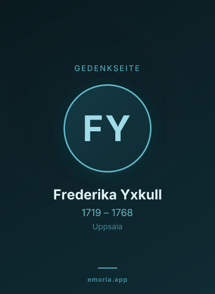 Gedenkportrait von Frederika Yxkull