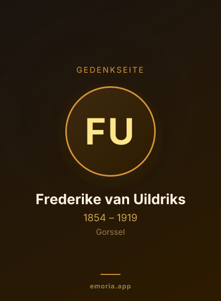 Gedenkportrait von Frederike van Uildriks