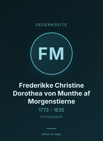 Gedenkportrait von Frederikke Christine Dorothea von Munthe af Morgenstierne