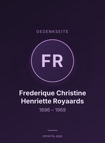 Gedenkportrait von Frederique Christine Henriette Royaards