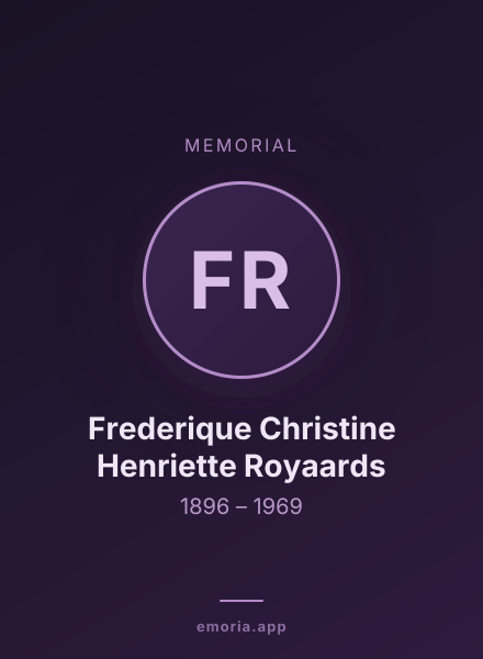 Memorial portrait of Frederique Christine Henriette Royaards