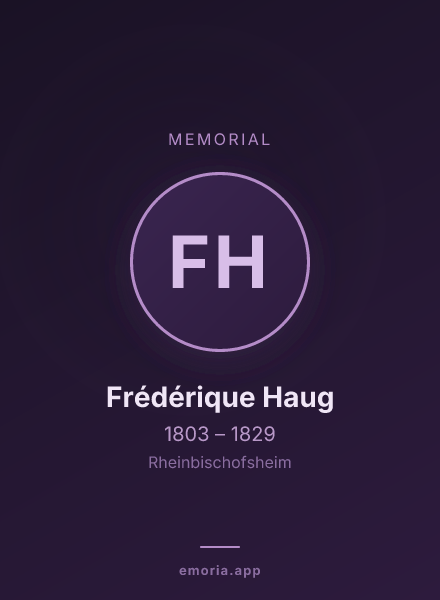 Memorial portrait of Frédérique Haug