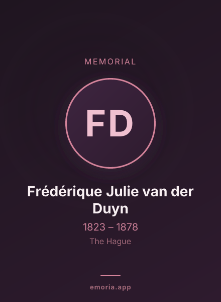 Memorial portrait of Frédérique Julie van der Duyn