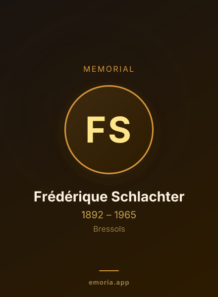 Memorial portrait of Frédérique Schlachter