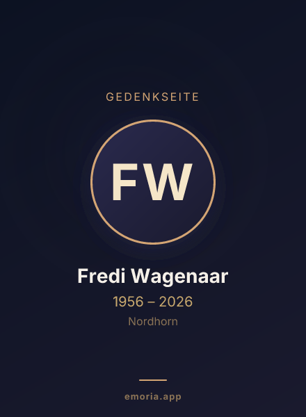 Gedenkportrait von Fredi Wagenaar