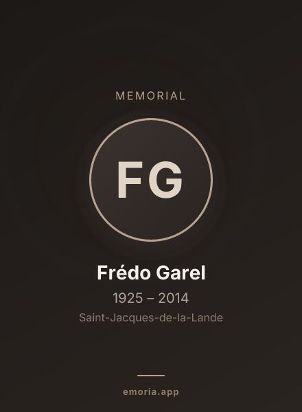 Memorial portrait of Frédo Garel