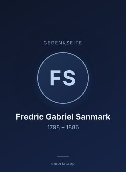Gedenkportrait von Fredric Gabriel Sanmark