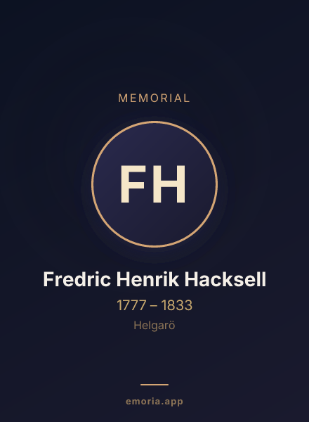 Memorial portrait of Fredric Henrik Hacksell