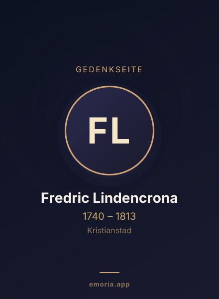 Gedenkportrait von Fredric Lindencrona
