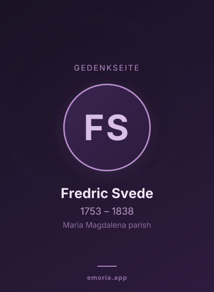 Gedenkportrait von Fredric Svede