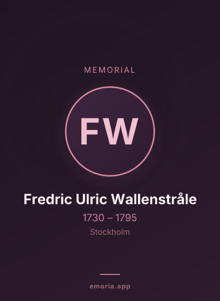 Memorial portrait of Fredric Ulric Wallenstråle