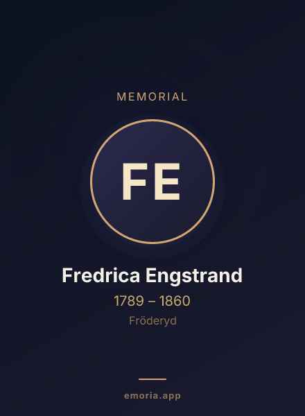 Memorial portrait of Fredrica Engstrand