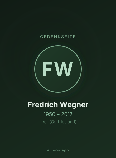 Gedenkportrait von Fredrich Wegner