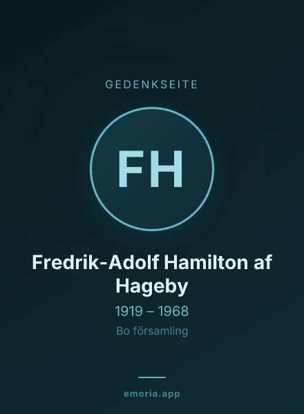 Gedenkportrait von Fredrik-Adolf Hamilton af Hageby