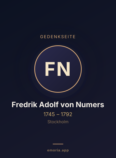 Gedenkportrait von Fredrik Adolf von Numers