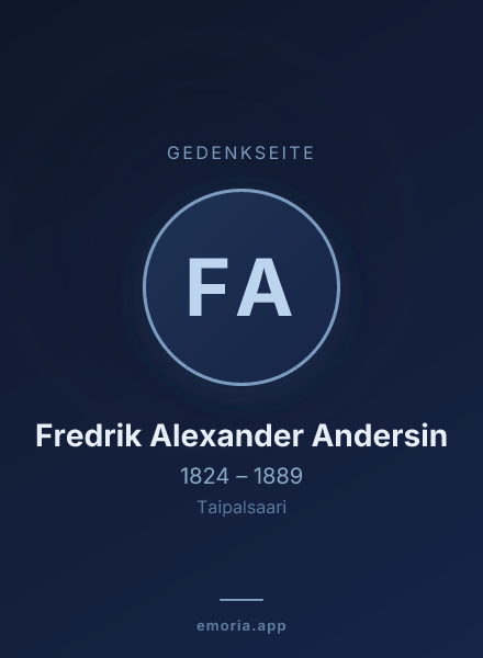 Gedenkportrait von Fredrik Alexander Andersin