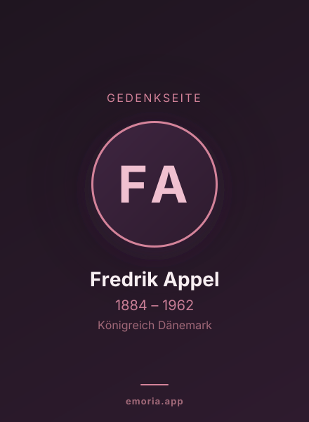 Gedenkportrait von Fredrik Appel