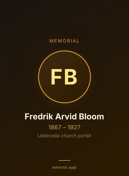 Memorial portrait of Fredrik Arvid Bloom