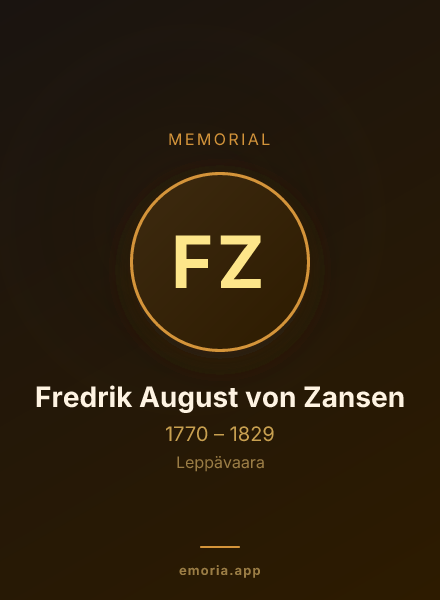 Memorial portrait of Fredrik August von Zansen