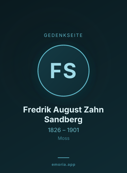 Gedenkportrait von Fredrik August Zahn Sandberg