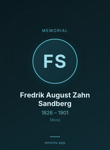 Memorial portrait of Fredrik August Zahn Sandberg