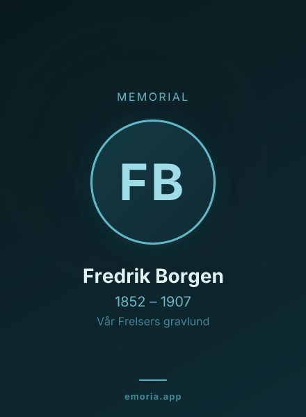 Memorial portrait of Fredrik Borgen