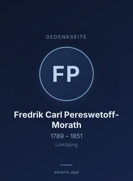 Gedenkportrait von Fredrik Carl Pereswetoff-Morath