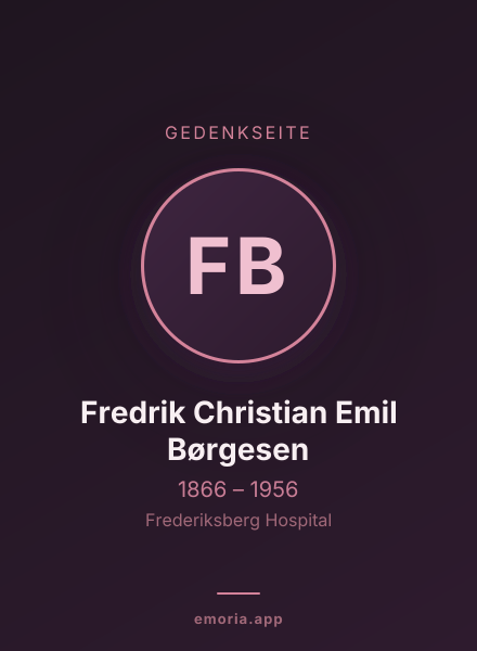 Gedenkportrait von Fredrik Christian Emil Børgesen