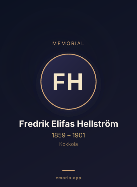 Memorial portrait of Fredrik Elifas Hellström