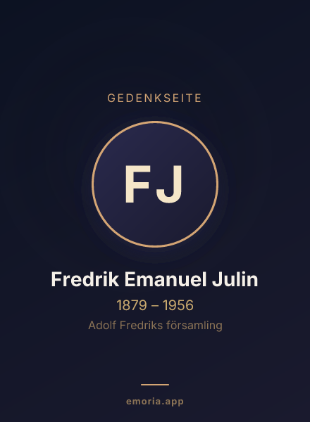 Gedenkportrait von Fredrik Emanuel Julin