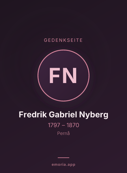 Gedenkportrait von Fredrik Gabriel Nyberg