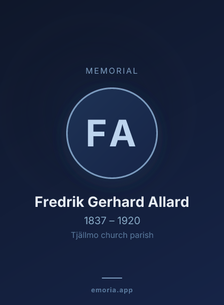 Memorial portrait of Fredrik Gerhard Allard
