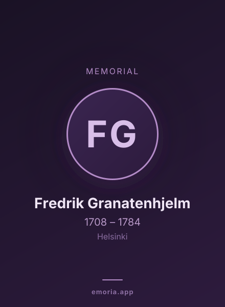 Memorial portrait of Fredrik Granatenhjelm