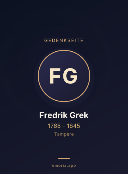 Gedenkportrait von Fredrik Grek