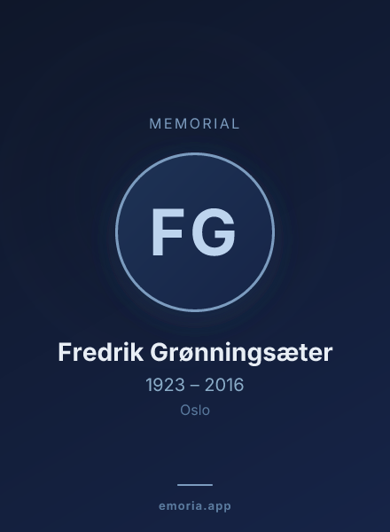 Memorial portrait of Fredrik Grønningsæter