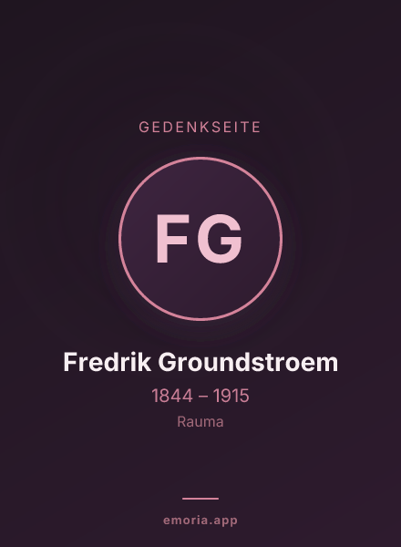 Gedenkportrait von Fredrik Groundstroem