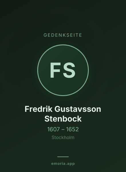 Gedenkportrait von Fredrik Gustavsson Stenbock
