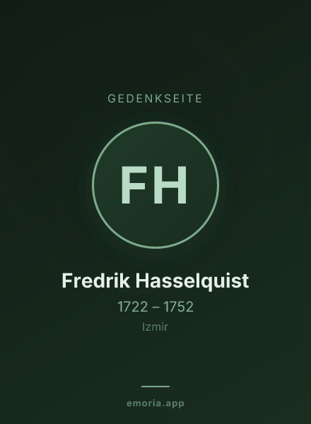 Gedenkportrait von Fredrik Hasselquist