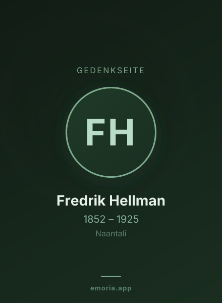 Gedenkportrait von Fredrik Hellman
