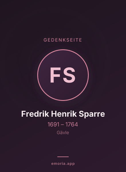 Gedenkportrait von Fredrik Henrik Sparre