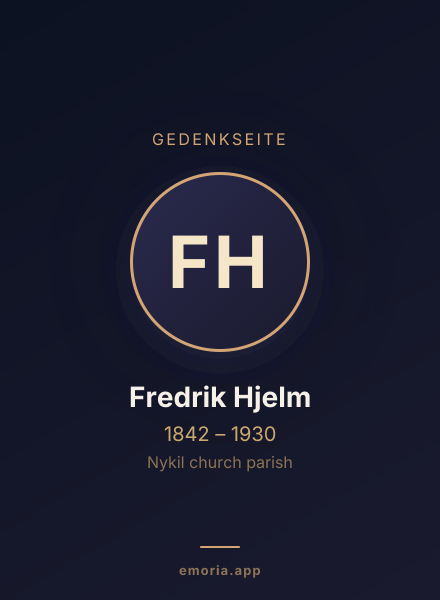 Gedenkportrait von Fredrik Hjelm