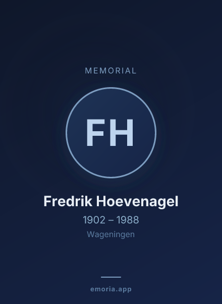Memorial portrait of Fredrik Hoevenagel